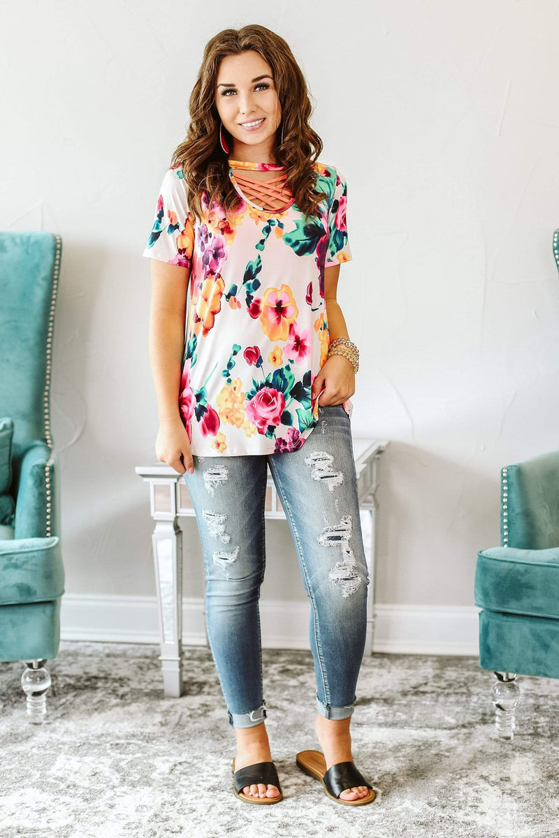 Glitzy Girlz Boutique Spring Fling Top | Stylish Floral Top