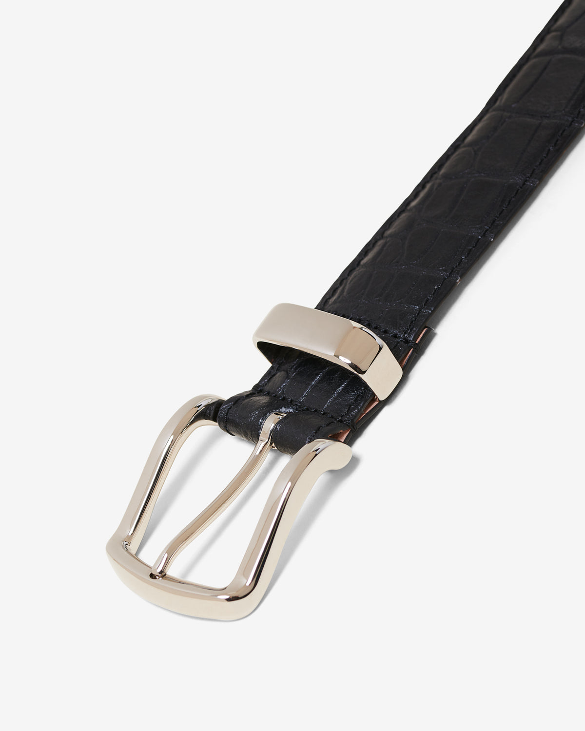 Croc Embossed Metal Tip Belt - Noah