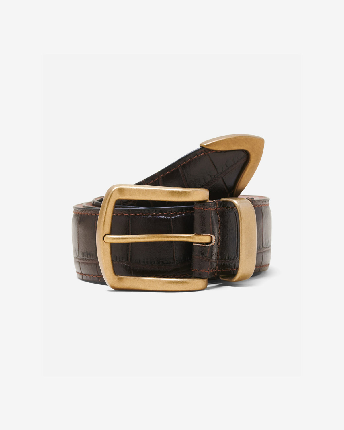 Croc Embossed Metal Tip Belt - Noah