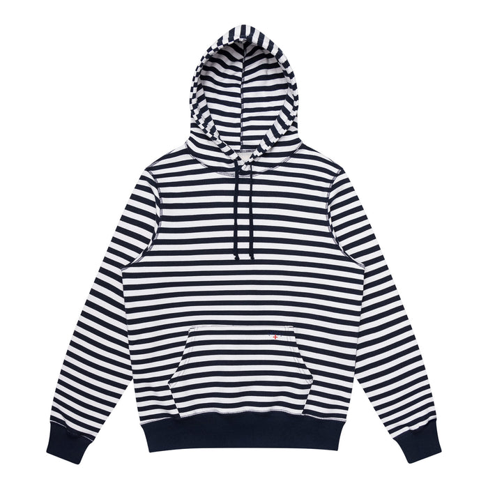 black hoodie with stripes