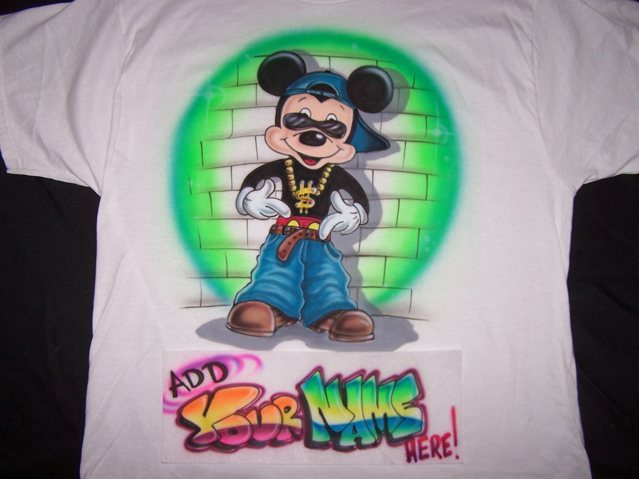Airbrushed Gangsta Mouse Inspired Personalized Shirt Design