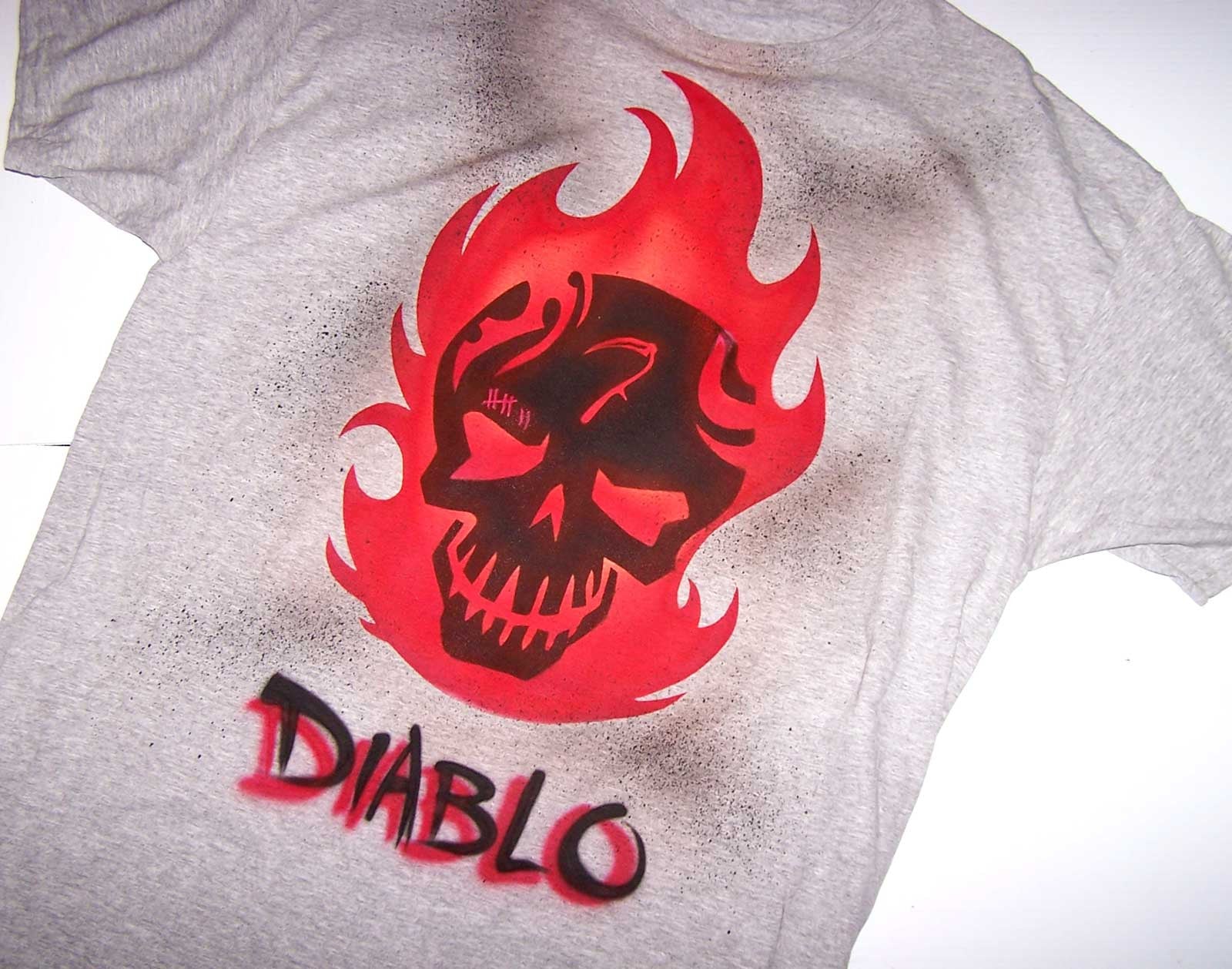Airbrushed Diablo Skull Custom Suicide Squad Tee or Sweatshirt
