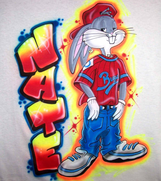 Airbrushed Hip Hop Bugs Inspired Personalized Graffiti Shirt