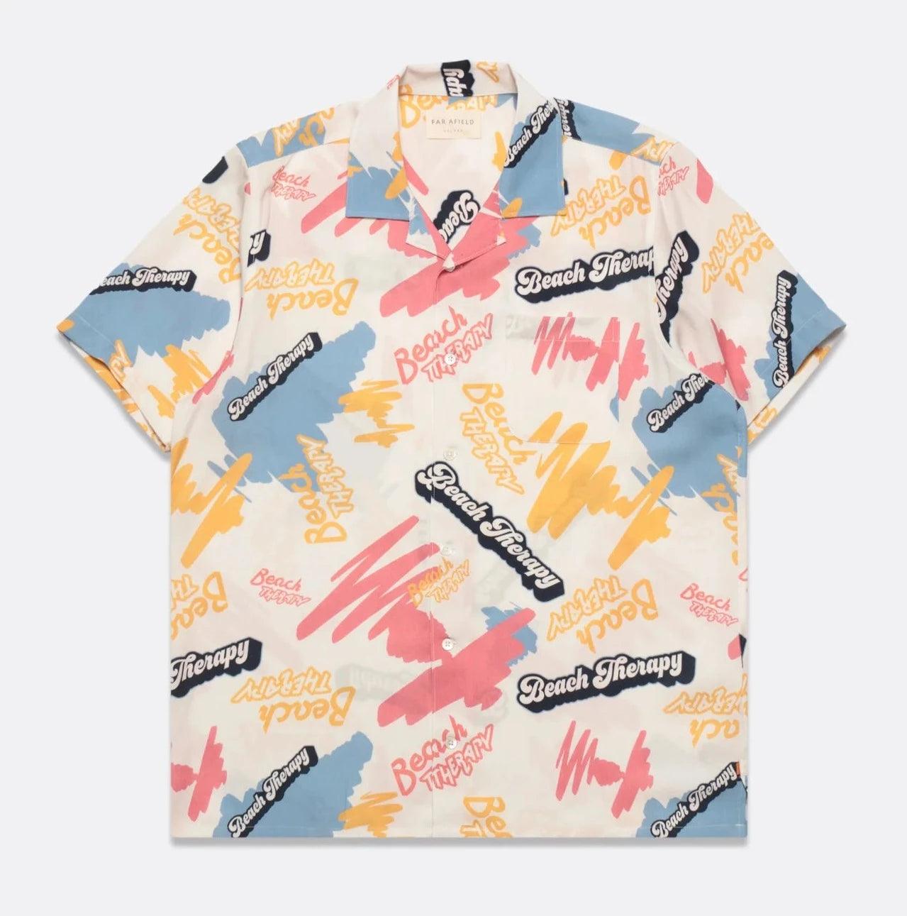 Far Afield - Stachio Shirt - Multi Colour Beach Therapy Print