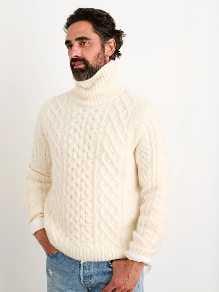 Alex Mill - Fisherman Cable Turtleneck Sweater in Ivory – City Workshop ...