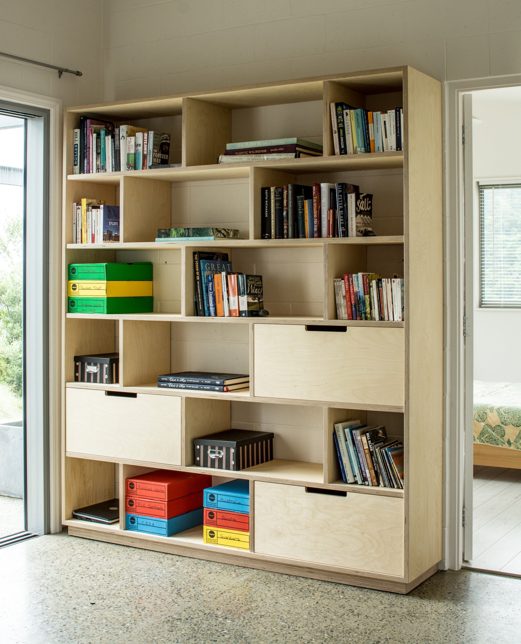 New Plywood Bookcase for Large Space