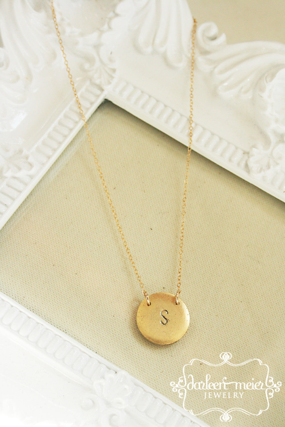 Initial Necklace - Gold Filled gold chain tassel Style: dmj1401