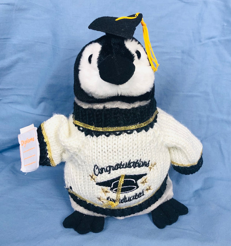 penguin graduation plush