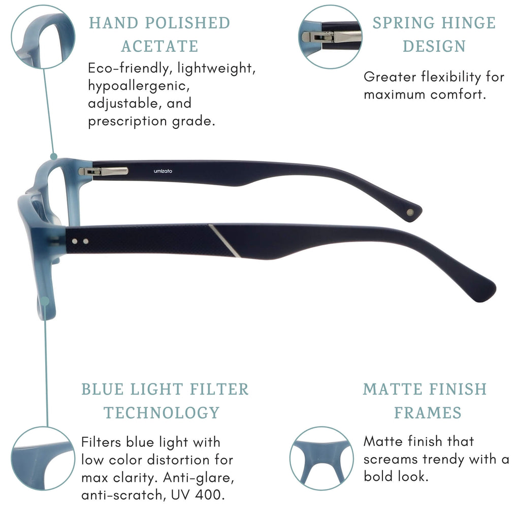 volos blue light blocking glasses features infographic.
