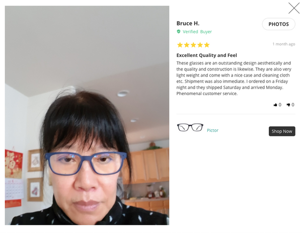 Umizato customer testimonial review five star blue light filter glasses