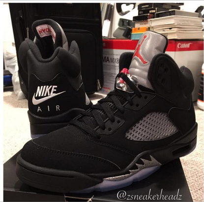 nike air jordan 5 black metallic