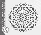 Dolphin Mandala Wheel 421 Stencil Digital Download Laser Cricut Cut Ready Design Templates SVG PNG JPG EPS DXF Files