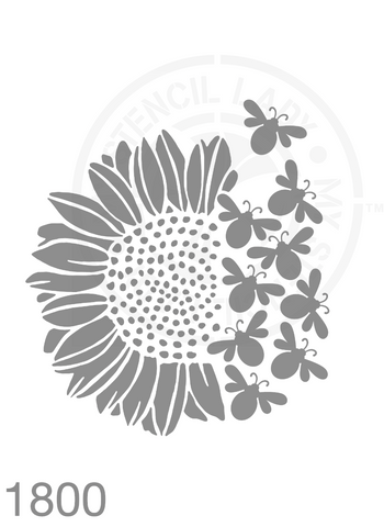 Bees Sunflower Stencil | My Stencil Lady | Australian Made