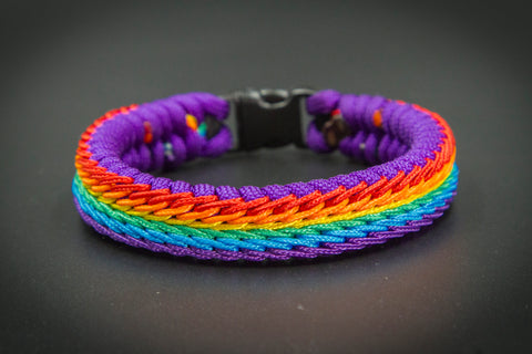 Rainbow Stitched Fishtail Paracord Bracelet – Surf City Paracord, Inc.