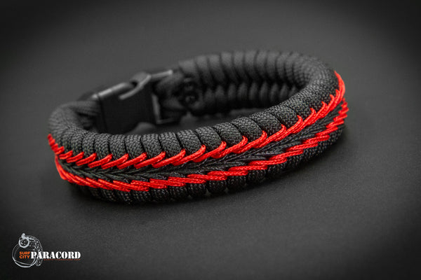 Wide Stitched Fishtail Paracord Bracelet (Blackbird) – Surf City ...