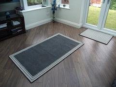 Brintons Carpets Bell Twist Smoke with Stripes Collection Humbug Border Rug