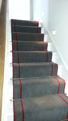 Brintons Carpets Smoke & Manhattan Red Fully Fitted Stair Carpet
