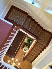 Brintons Carpets Stripes Collection Raspberry Ruffles & True Velvet Tudor Red Stair Runner