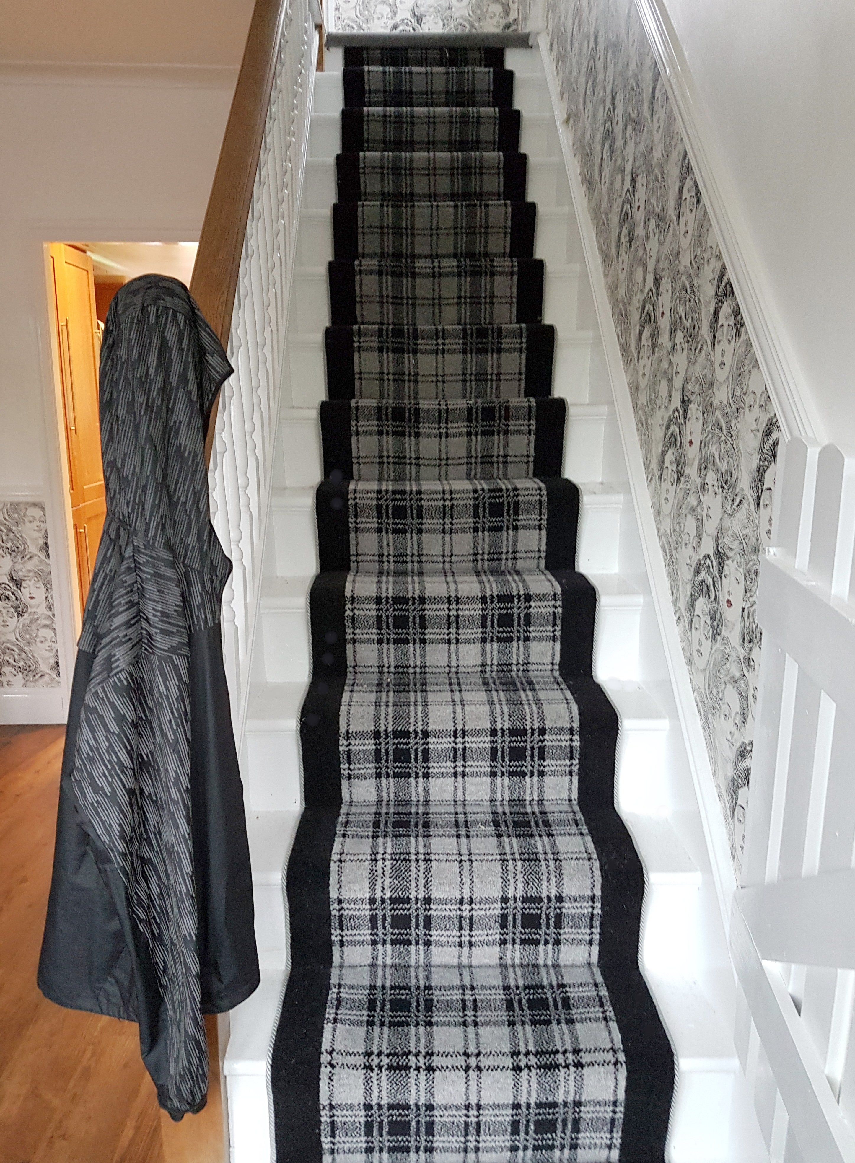 Ulster Carpets Glenmoy Douglas Plaid with True Velvet Jet & Wulf Grey