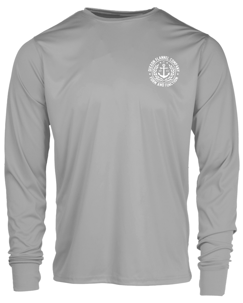 Salty Crest UV Long Sleeve T-Shirt - Gray - gregorymendez