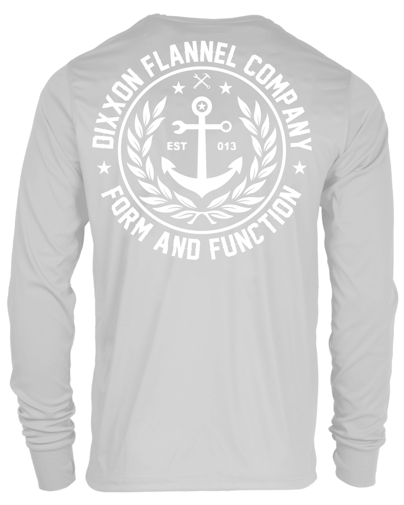 Salty Crest UV Long Sleeve T-Shirt - Gray - gregorymendez