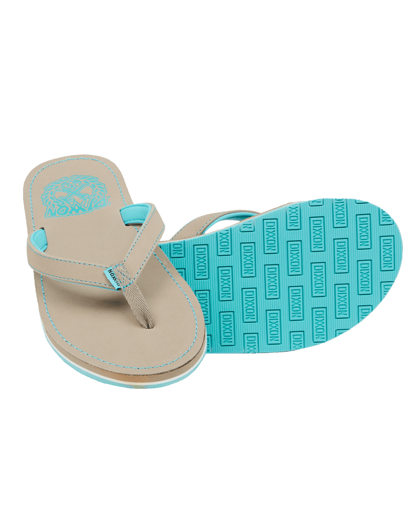 Women's Leather Sandals - Gray & Teal - gregorymendez
