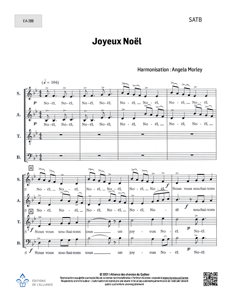 Joyeux Noël - SATB – Boutique de l'Alliance