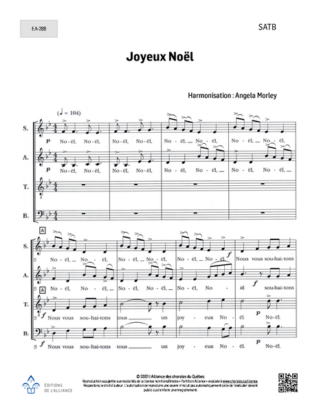 Joyeux Noël - SATB – Boutique de l'Alliance