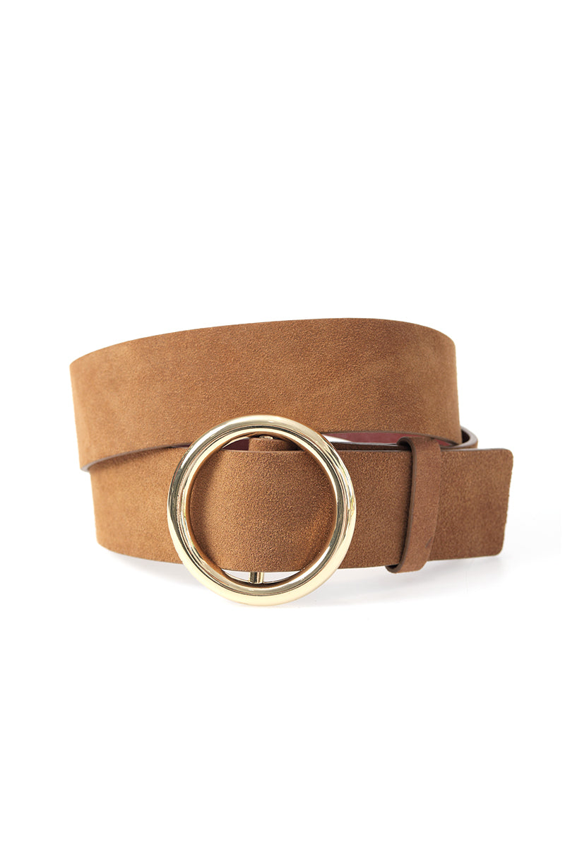 O Ring Leather Belt In Cognac T Boutique