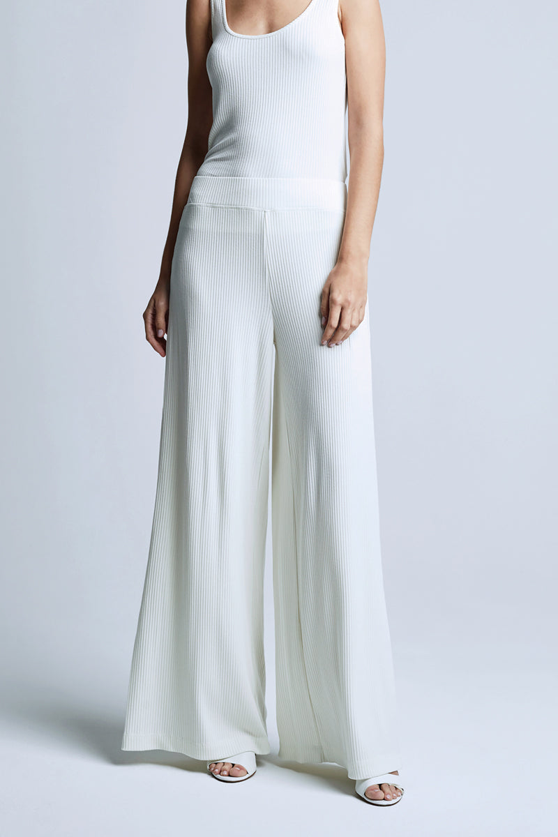 Crawford Wide Leg Pant in Ivory