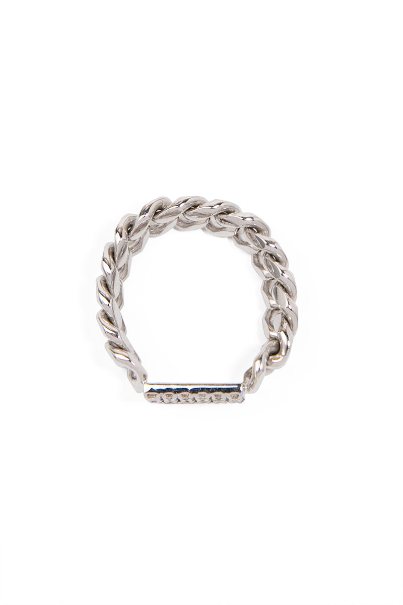 Cuban Chain Diamond Pav  Ring in Silver