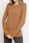 PAYCHI GUH Cozy Luxe Baby Cashmere Crew in Camel