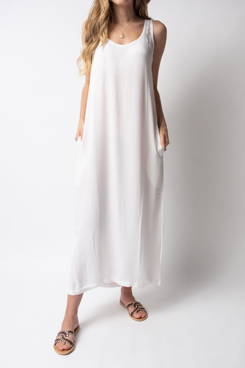 white tank maxi dress