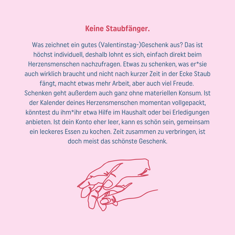 Bitte keine Staubfänger!