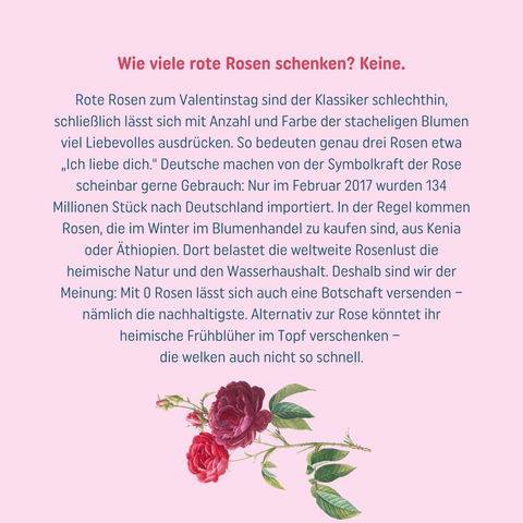 Wieviele Rosen schenken? Keine!