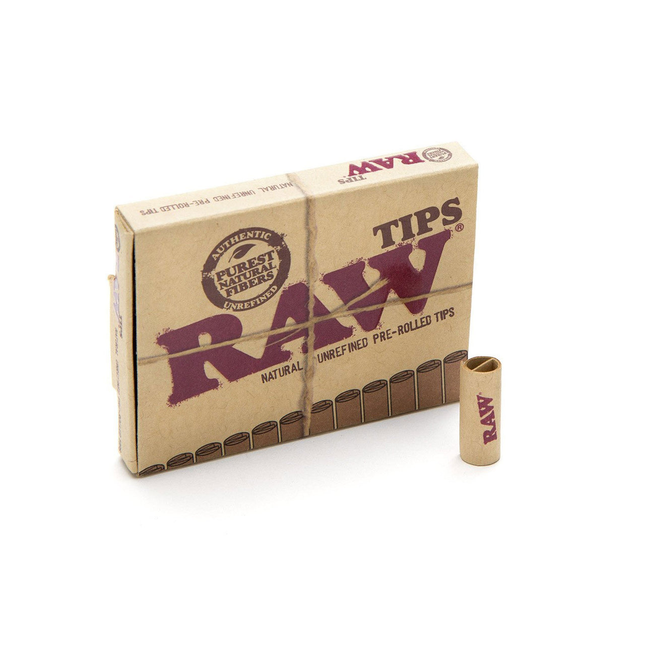 RAW Tips Original Roll Up Tips Full Box | 50 Packs | 50 RAW Tips per Pack |  Naturally Slow Burning Tips Made for Re-Use