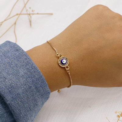 Copper Evil Eye Clover Flower Mother Of Pearl Gold Bracelet for Women –  ZIVOM