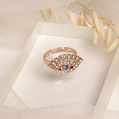 EFFY Collection EFFY® Multicolor Diamond Evil Eye Ring (1/2 ct. t.w.) in  14k Rose Gold - Macy's