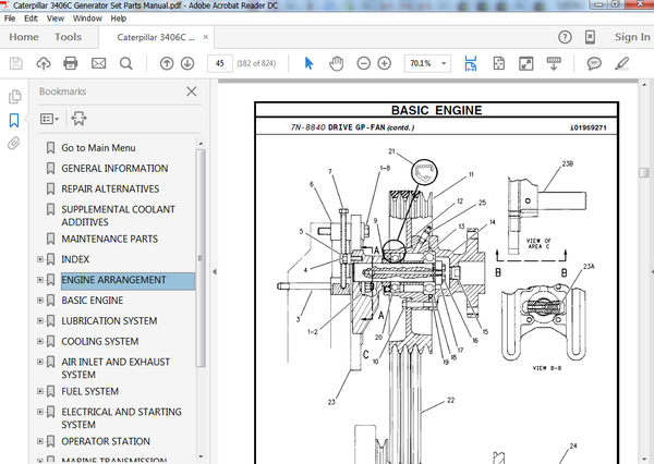 Caterpillar 3406C Generator Set Parts Manual \ Parts Catalog – The Best