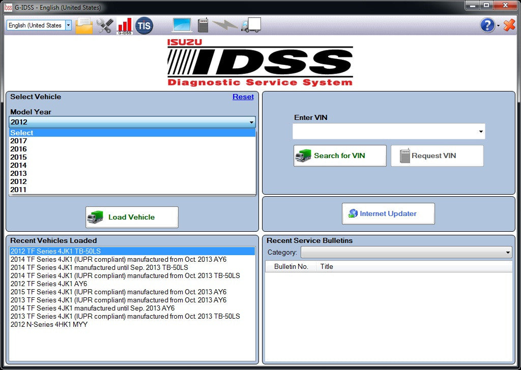 isuzu diagnostic service system idss support