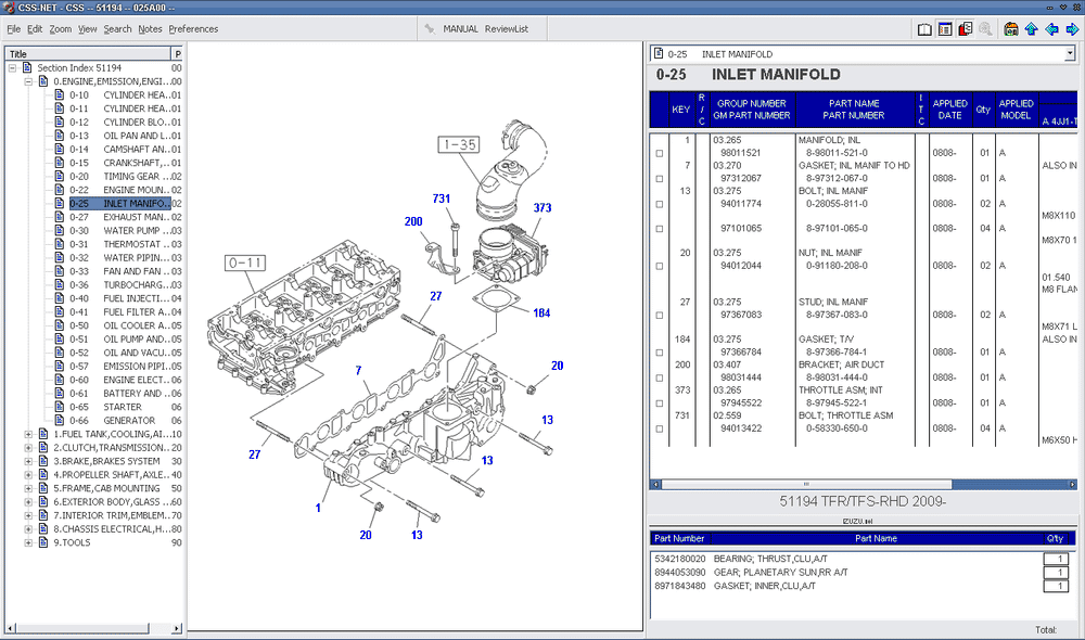 isuzu parts manual