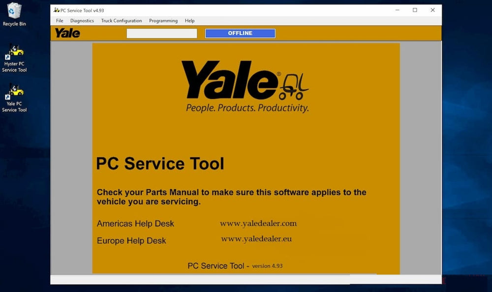 Yale Hyster Pc Service Tool V 4 93 Diagnostic And Programming