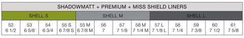 Samshield Liner Size Chart