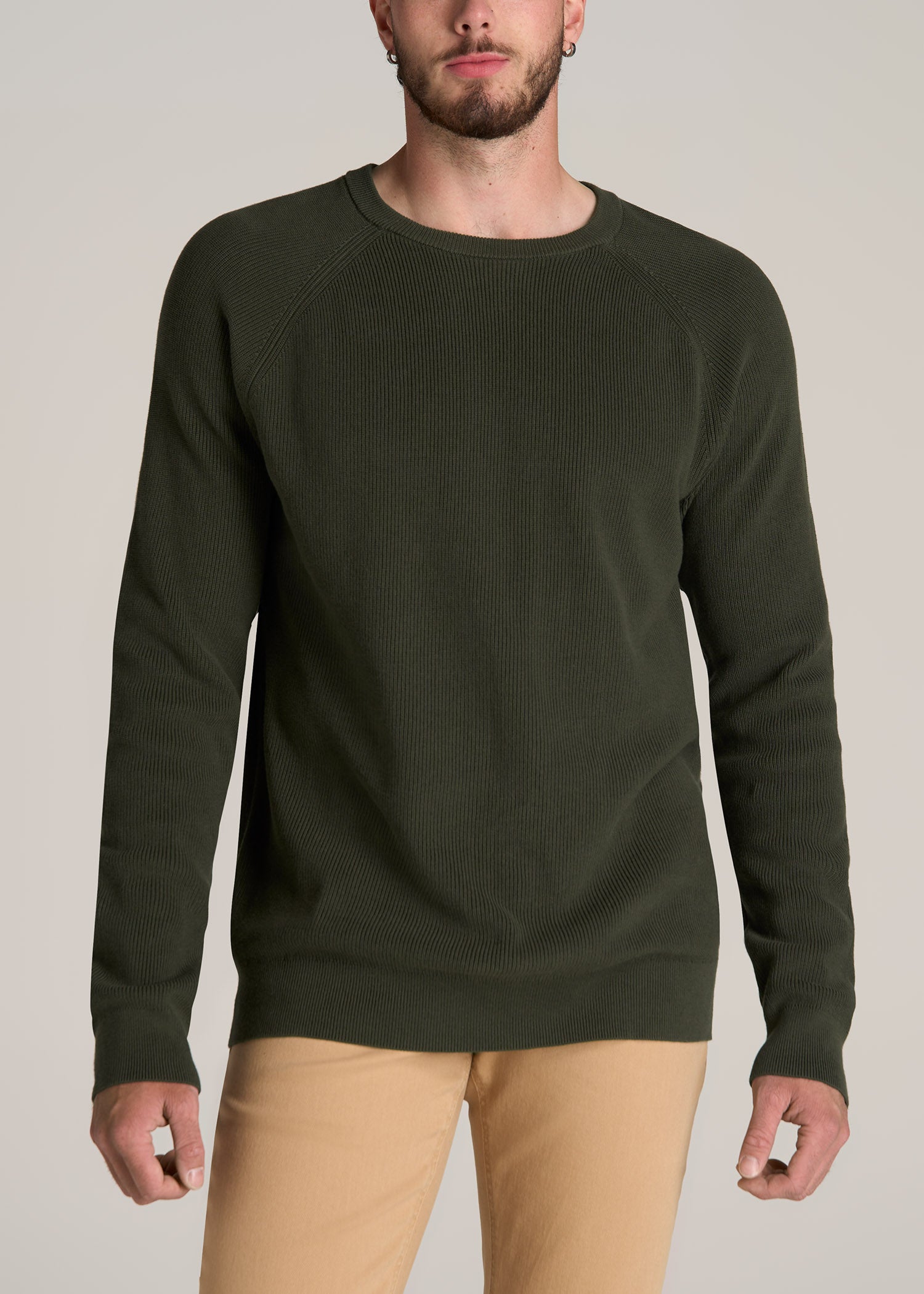 LJ&S Mens Tall French Terry Quarter Zip Pullover Vintage Thyme Green –  American Tall