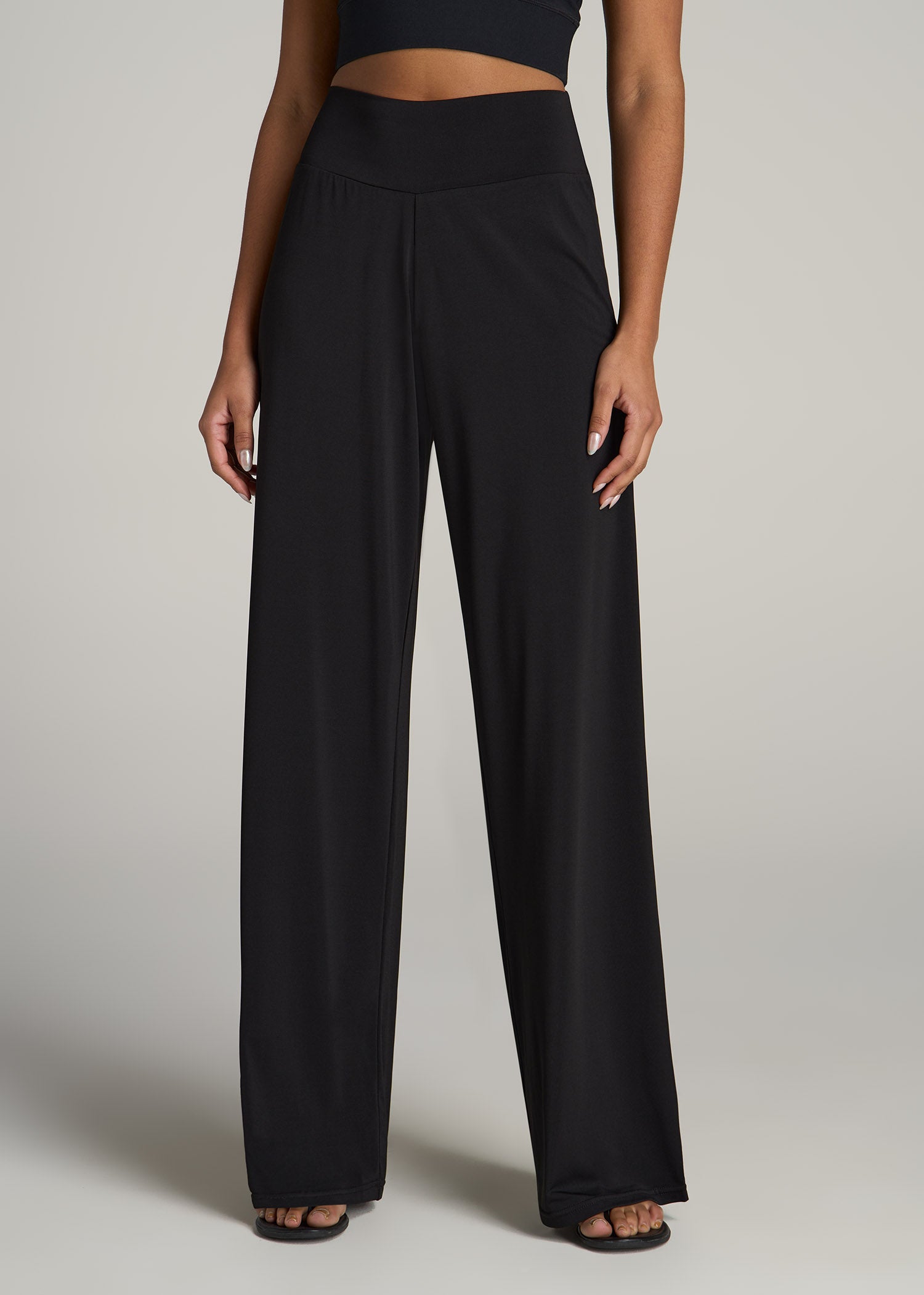 Open-Bottom Cozy PJ Lounge Pants for Tall Women in Charcoal Mix