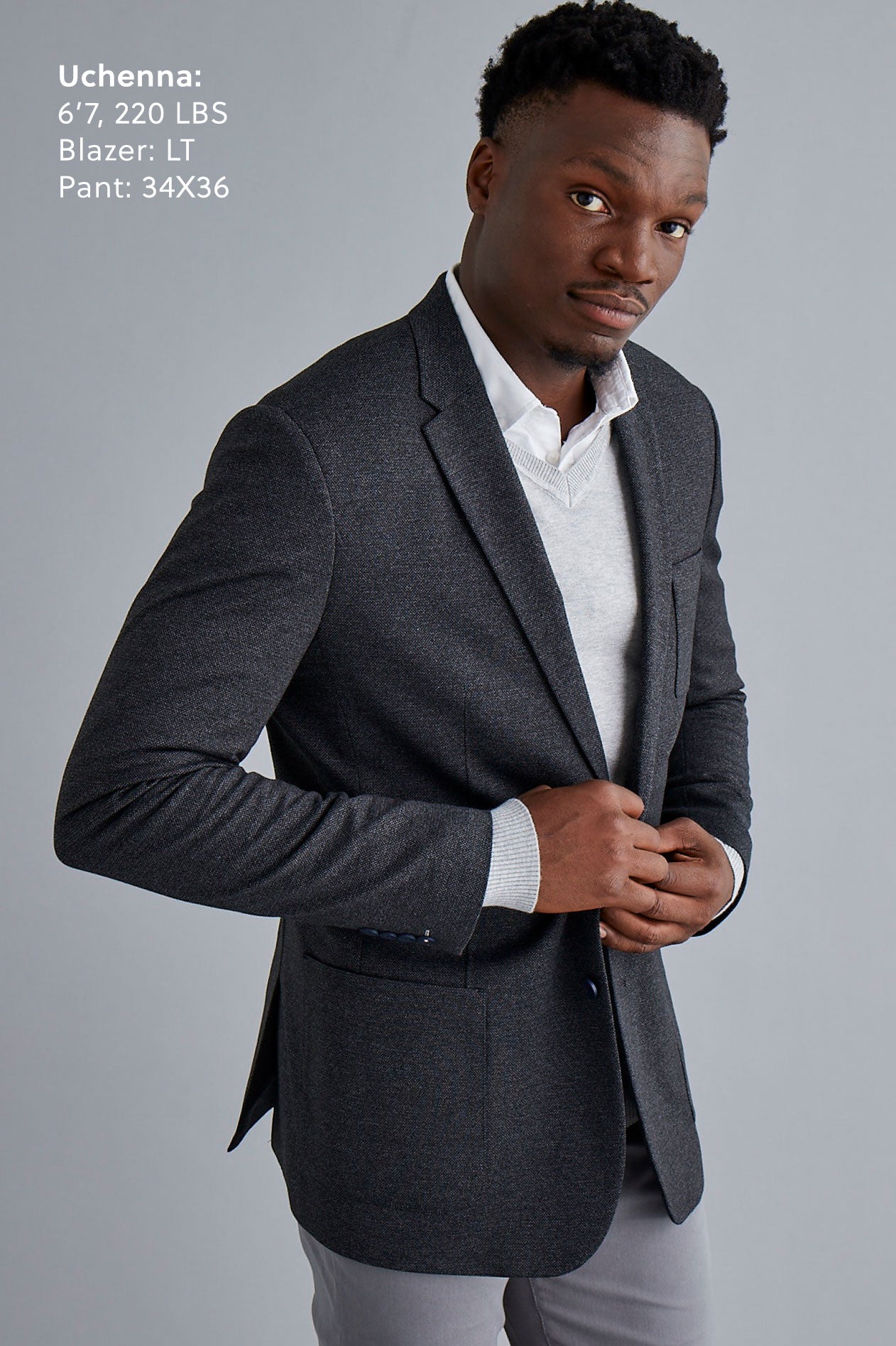 tall men's charcoal blazer 