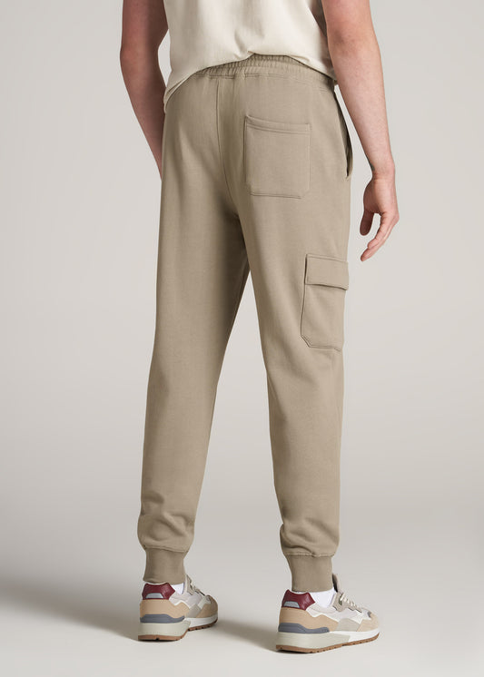       American-Tall-Men-80-20-Fleece-Cargo-Jogger-Khaki-back