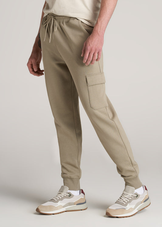    American-Tall-Men-80-20-Fleece-Cargo-Jogger-Khaki-side