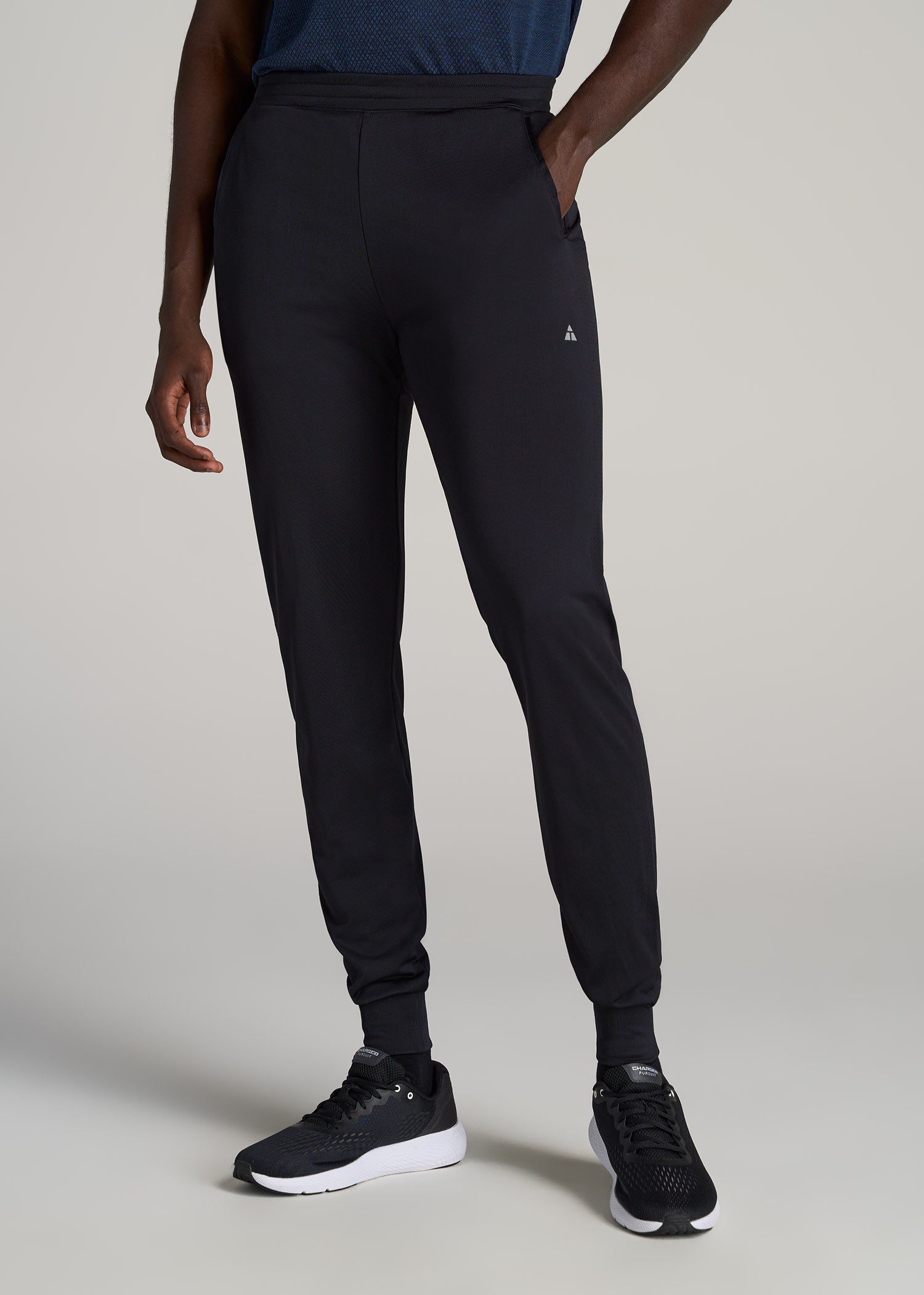 SLIM-FIT Lightweight French Terry Joggers for Tall Men in Black