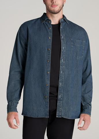 Garment Dyed Lightweight Overshirt For Tall Men